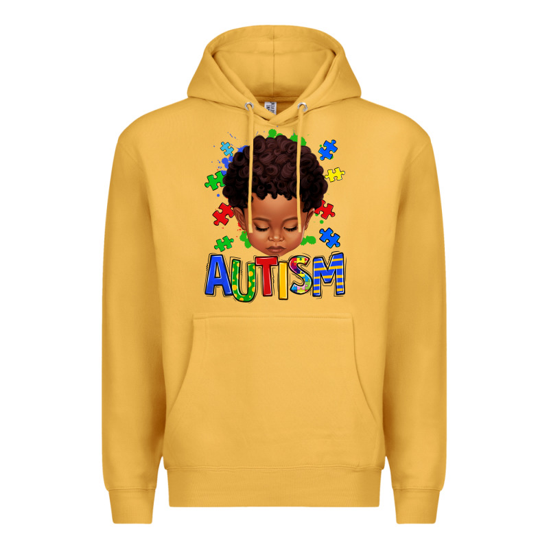 Autism Afro Kid Full Face Premium Hoodie by texasbilliewilder | Teevron