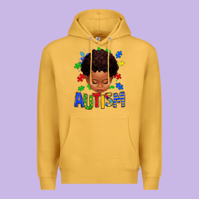 Premium Hoodie autism afro kid full face