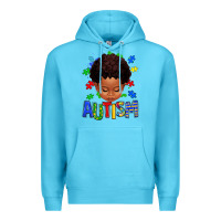 Ocean Blue autism afro kid full face Premium Hoodie - texasbilliewilder