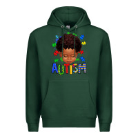Sports Green autism afro kid full face Premium Hoodie - texasbilliewilder
