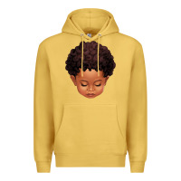 Antique Gold cute afro boy Premium Hoodie - texasbilliewilder
