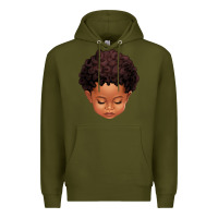 Army Green cute afro boy Premium Hoodie - texasbilliewilder