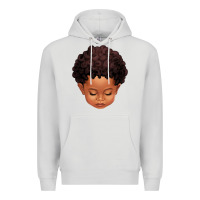 Dove Grey cute afro boy Premium Hoodie - texasbilliewilder