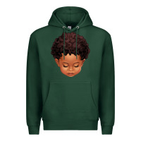 Sports Green cute afro boy Premium Hoodie - texasbilliewilder