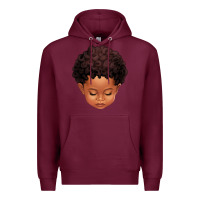 Burgundy cute afro boy Premium Hoodie - texasbilliewilder