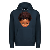 Navy cute afro boy Premium Hoodie - texasbilliewilder