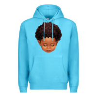 Ocean Blue cute afro boy Premium Hoodie - texasbilliewilder