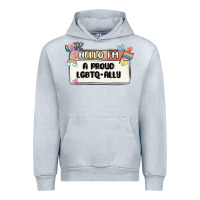 Heather Grey proud ally Urban Hoodie - MaliasSmallBusiness