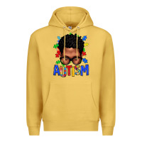 Antique Gold autism afro man Premium Hoodie - texasbilliewilder