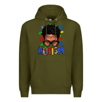 Army Green autism afro man Premium Hoodie - texasbilliewilder