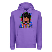 Purple autism afro man Premium Hoodie - texasbilliewilder