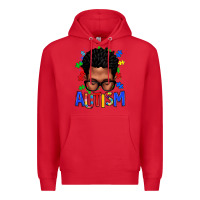Red autism afro man Premium Hoodie - texasbilliewilder