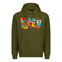 Army Green firefighter coffee cups Premium Hoodie - AdoDesignShop