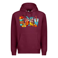Burgundy firefighter coffee cups Premium Hoodie - AdoDesignShop