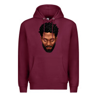 Burgundy bearded black man portrait Premium Hoodie - texasbilliewilder