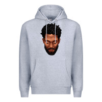 Heather Grey bearded black man portrait Premium Hoodie - texasbilliewilder