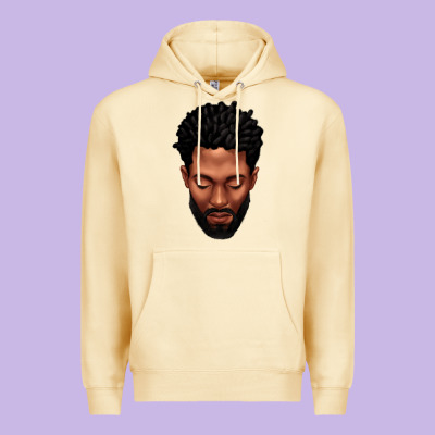 Premium Hoodie bearded black man portrait
