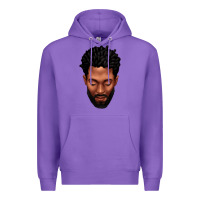 Purple bearded black man portrait Premium Hoodie - texasbilliewilder