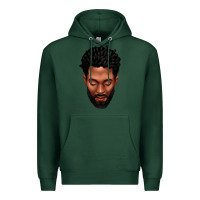 Sports Green bearded black man portrait Premium Hoodie - texasbilliewilder