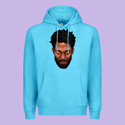 Premium Hoodie bearded black man portrait