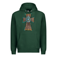 Sports Green Wood Turquoise Gemstone Cross Premium Hoodie - RanaPortraitStore