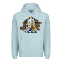 Blue Mist Joy To The World Baby Jesus Christmas Premium Hoodie - RanaPortraitStore