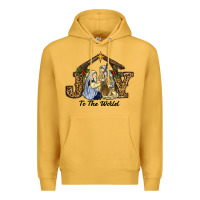 Mustard Joy To The World Baby Jesus Christmas Premium Hoodie - RanaPortraitStore