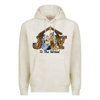 Oatmeal Heather Joy To The World Baby Jesus Christmas Premium Hoodie - RanaPortraitStore
