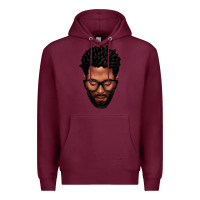 Burgundy bearded black man portrait Premium Hoodie - texasbilliewilder
