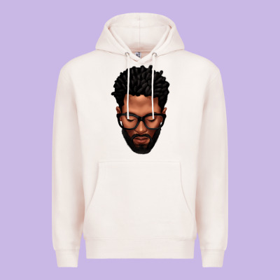 Premium Hoodie bearded black man portrait