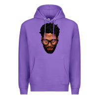 Purple bearded black man portrait Premium Hoodie - texasbilliewilder