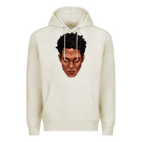 Oatmeal Heather black man portrait Premium Hoodie - texasbilliewilder