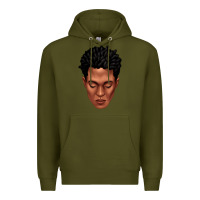 Army Green black man portrait Premium Hoodie - texasbilliewilder