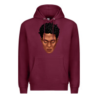 Burgundy black man portrait Premium Hoodie - texasbilliewilder