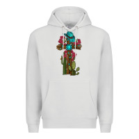 Dove Grey Gemstone Cross With Cactus Premium Hoodie - RanaPortraitStore