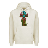 Oatmeal Heather Gemstone Cross With Cactus Premium Hoodie - RanaPortraitStore