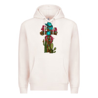 Pale Pink Gemstone Cross With Cactus Premium Hoodie - RanaPortraitStore