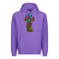 Purple Gemstone Cross With Cactus Premium Hoodie - RanaPortraitStore