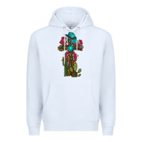 White Gemstone Cross With Cactus Premium Hoodie - RanaPortraitStore