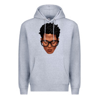 Heather Grey black man portrait Premium Hoodie - texasbilliewilder