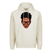 Oatmeal Heather black man portrait Premium Hoodie - texasbilliewilder