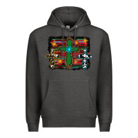 Charcoal Heather Western Cross Premium Hoodie - RanaPortraitStore