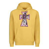 Antique Gold Cowhide Pink Gemstone Cross Premium Hoodie - RanaPortraitStore