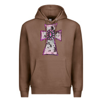 Chestnut Cowhide Pink Gemstone Cross Premium Hoodie - RanaPortraitStore