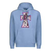 Colony Blue Cowhide Pink Gemstone Cross Premium Hoodie - RanaPortraitStore