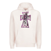 Pale Pink Cowhide Pink Gemstone Cross Premium Hoodie - RanaPortraitStore