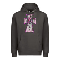 Smoke Cowhide Pink Gemstone Cross Premium Hoodie - RanaPortraitStore