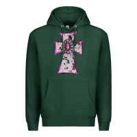 Sports Green Cowhide Pink Gemstone Cross Premium Hoodie - RanaPortraitStore