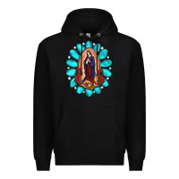 Black Gemstone Lady Of Guadalupe Premium Hoodie - RanaPortraitStore