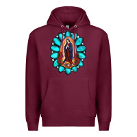 Burgundy Gemstone Lady Of Guadalupe Premium Hoodie - RanaPortraitStore